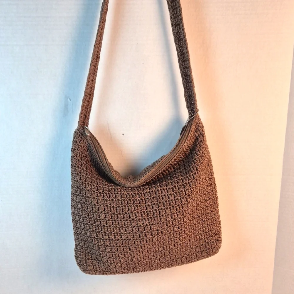 Beautiful Talbots light brown crochet shoulder bag - Picture 3 of 10